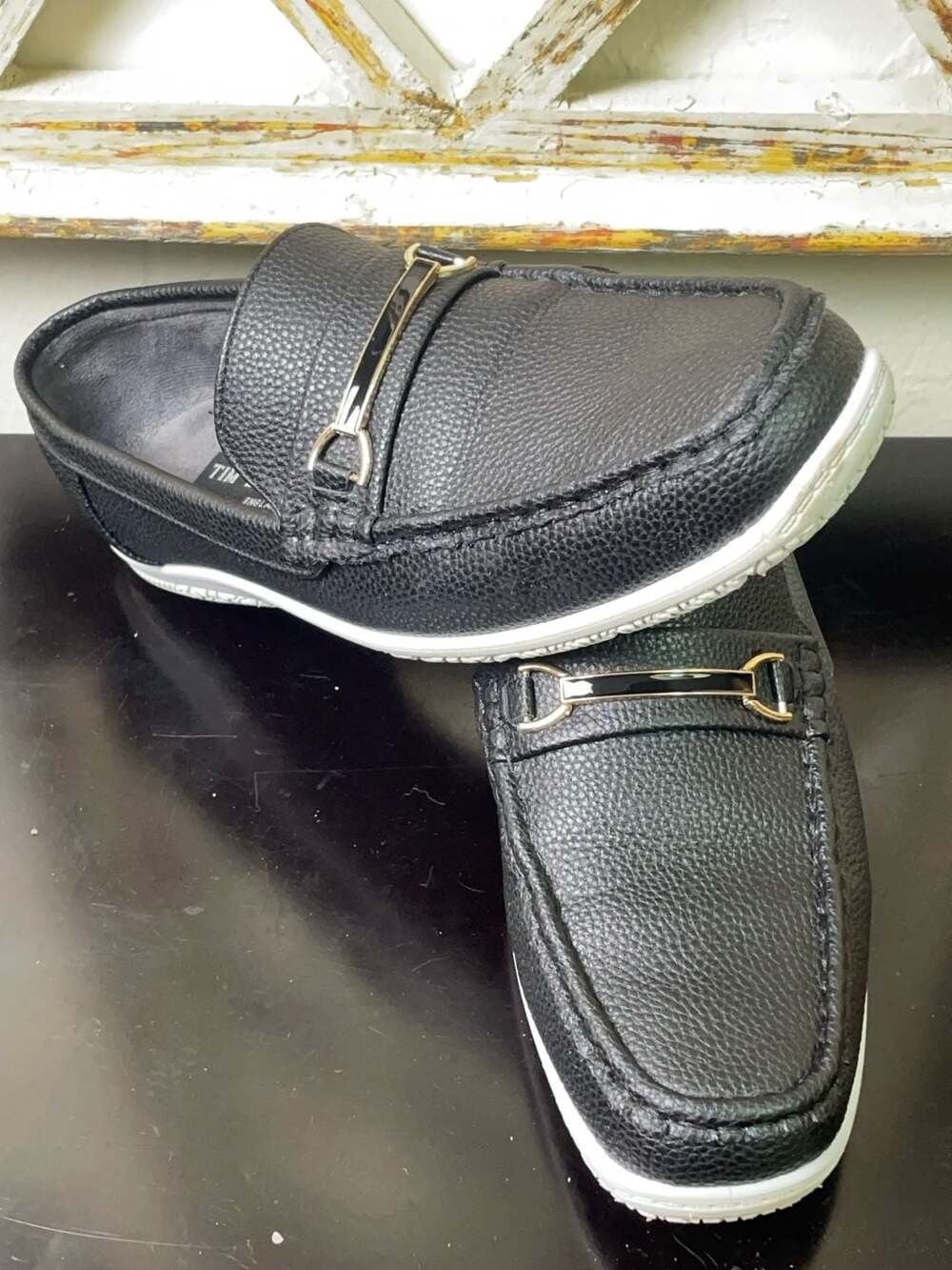 Tim Evans England Black Pebble Bit Loafers Sport Sole Mens Size 11